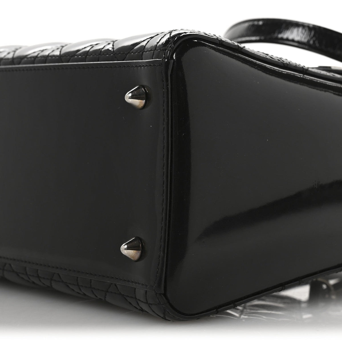 Patent Cannage Medium Lady Dior Black