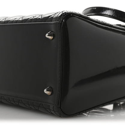 Patent Cannage Medium Lady Dior Black