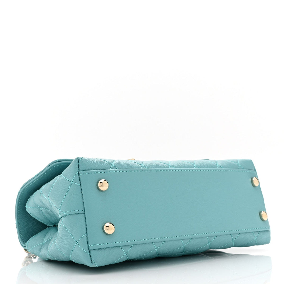 Caviar Quilted Mini Coco Handle Flap Turquoise