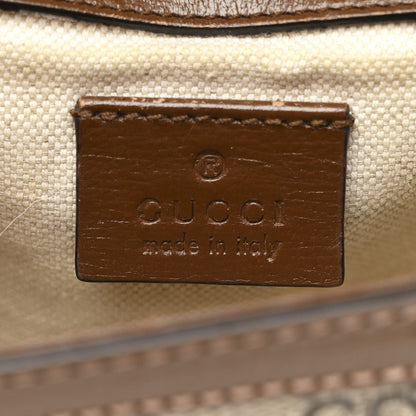 GG Supreme Monogram Web Mini Horsebit 1955 Shoulder Bag Beige Brown Sugar