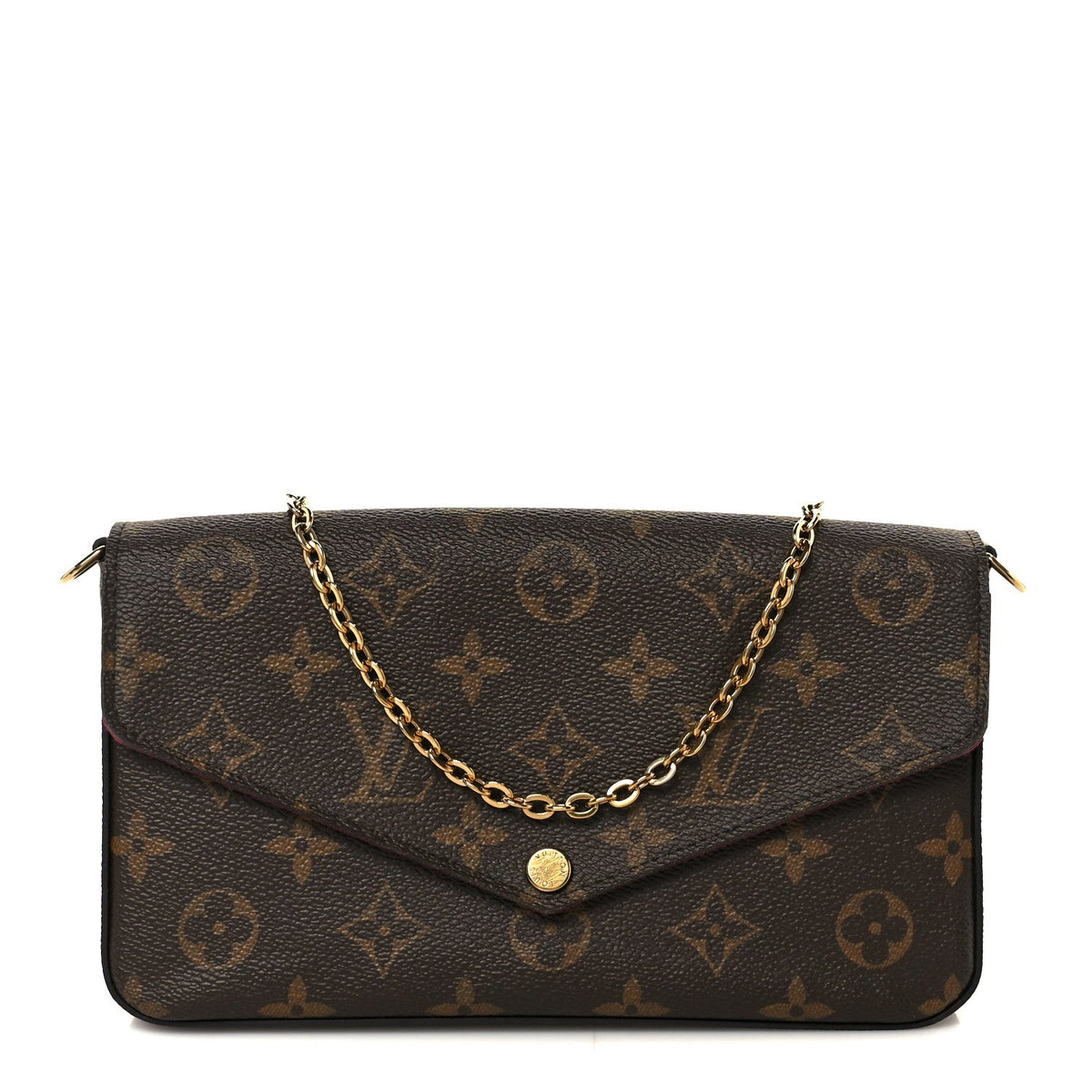 Monogram Pochette Felicie Chain Wallet Fuchsia