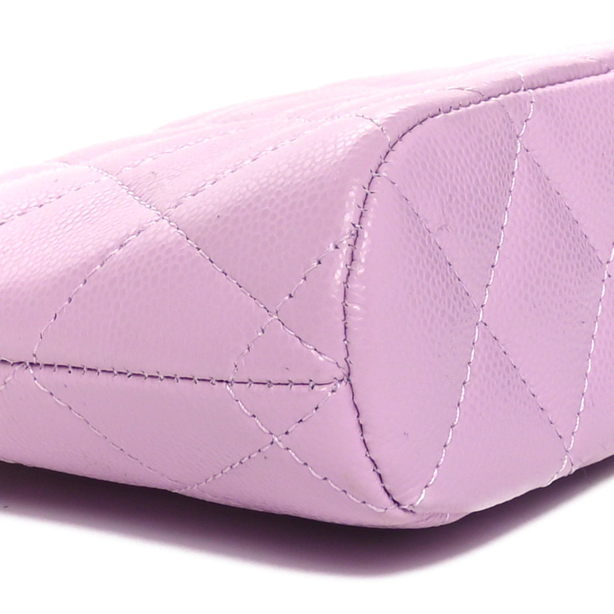 Caviar Quilted Clutch with Chain Light Purple