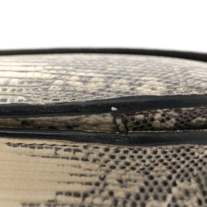 Lizard Medium Classic Box Flap Bag Natural
