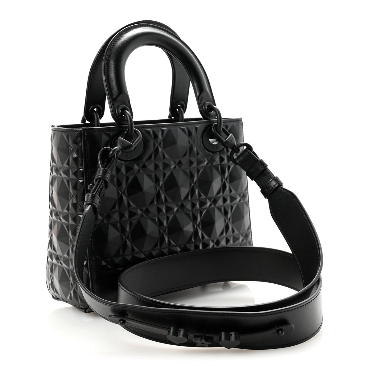 Calfskin Cannage Diamond Small My ABCDior Lady Dior Black