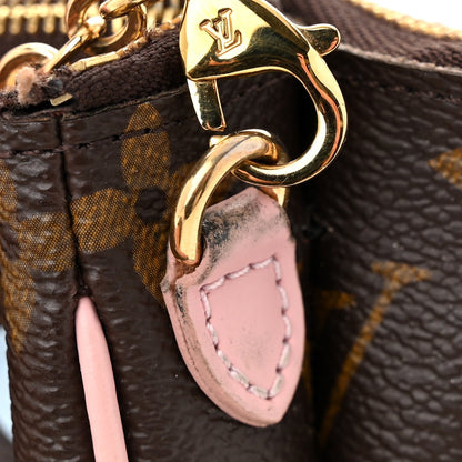 Monogram 2020 Christmas Animation Big Wheel Double Zip Pochette Rose Ballerine