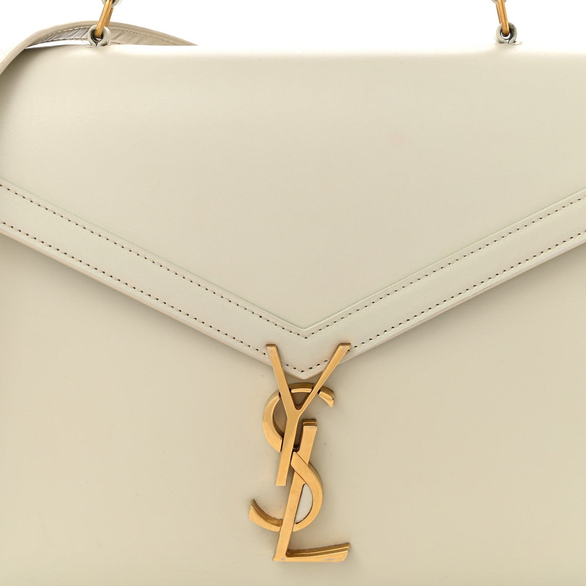 Smooth Calfskin Medium Classic Monogram Cassandra Top Handle Crema Soft Rouge Legion