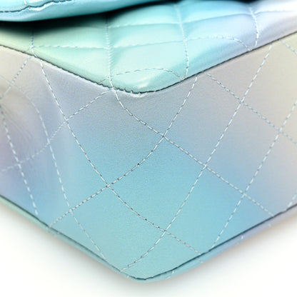 Lambskin Quilted Tie Dye Ombre Mini Rectangular Flap Blue Multicolor