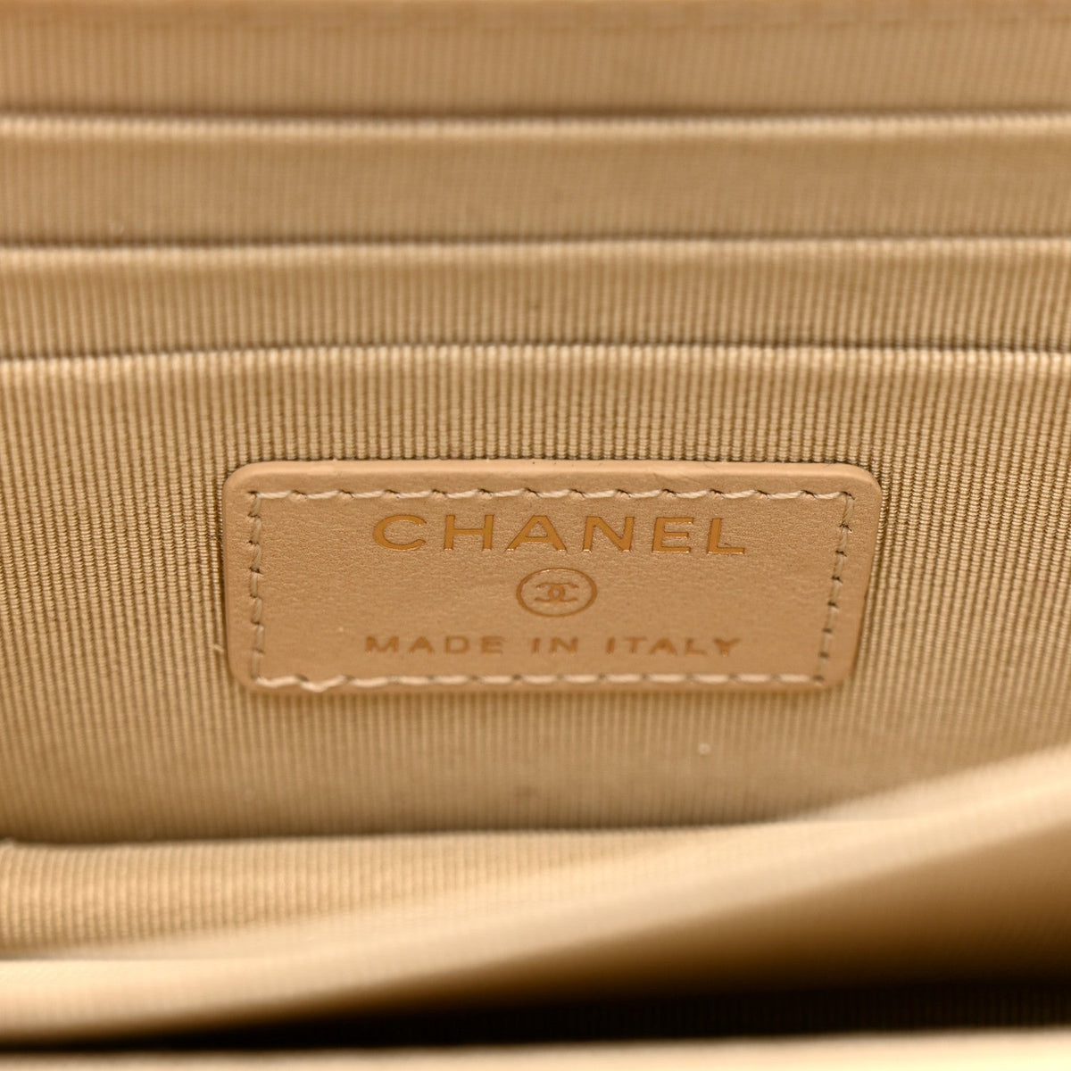 Metallic Lambskin Quilted Mini Wallet On Chain WOC Gold