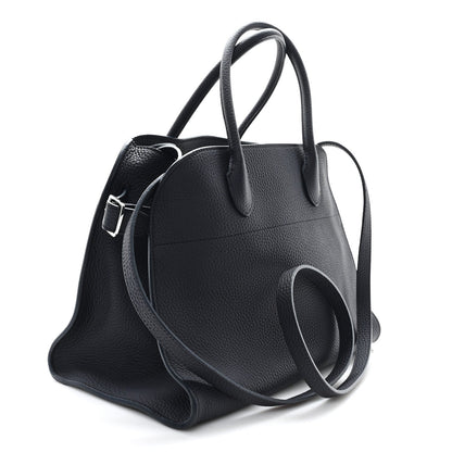 Matte Grained Calfskin Soft Margaux 12 Marine