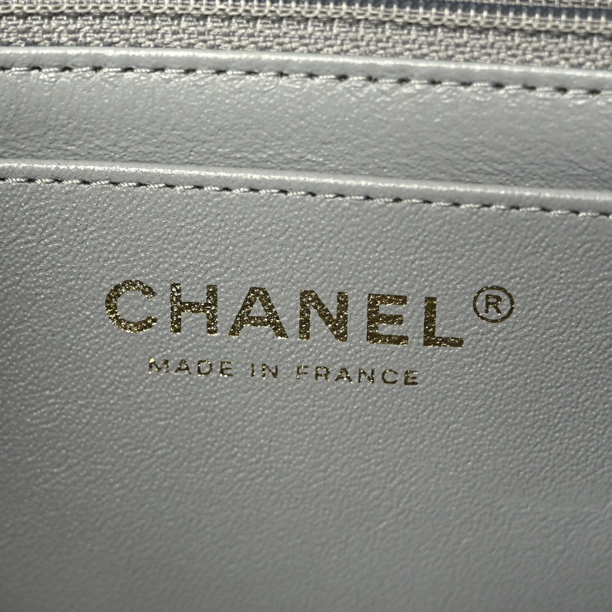 Lambskin Chevron Quilted Mini Rectangular Flap Grey