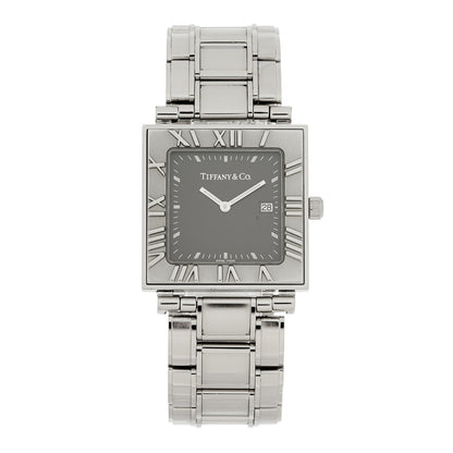 Stainless Steel 28mm Atlas Square Quartz Watch Grey