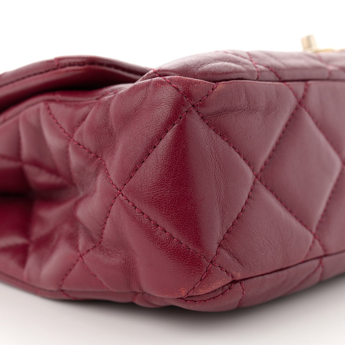 Lambskin Quilted Fancy Jewel Flap Burgundy