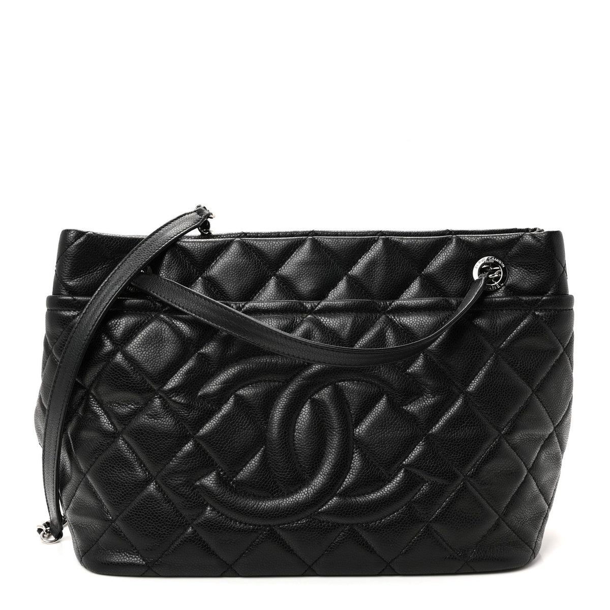 Caviar Quilted Timeless CC Soft Tote Black