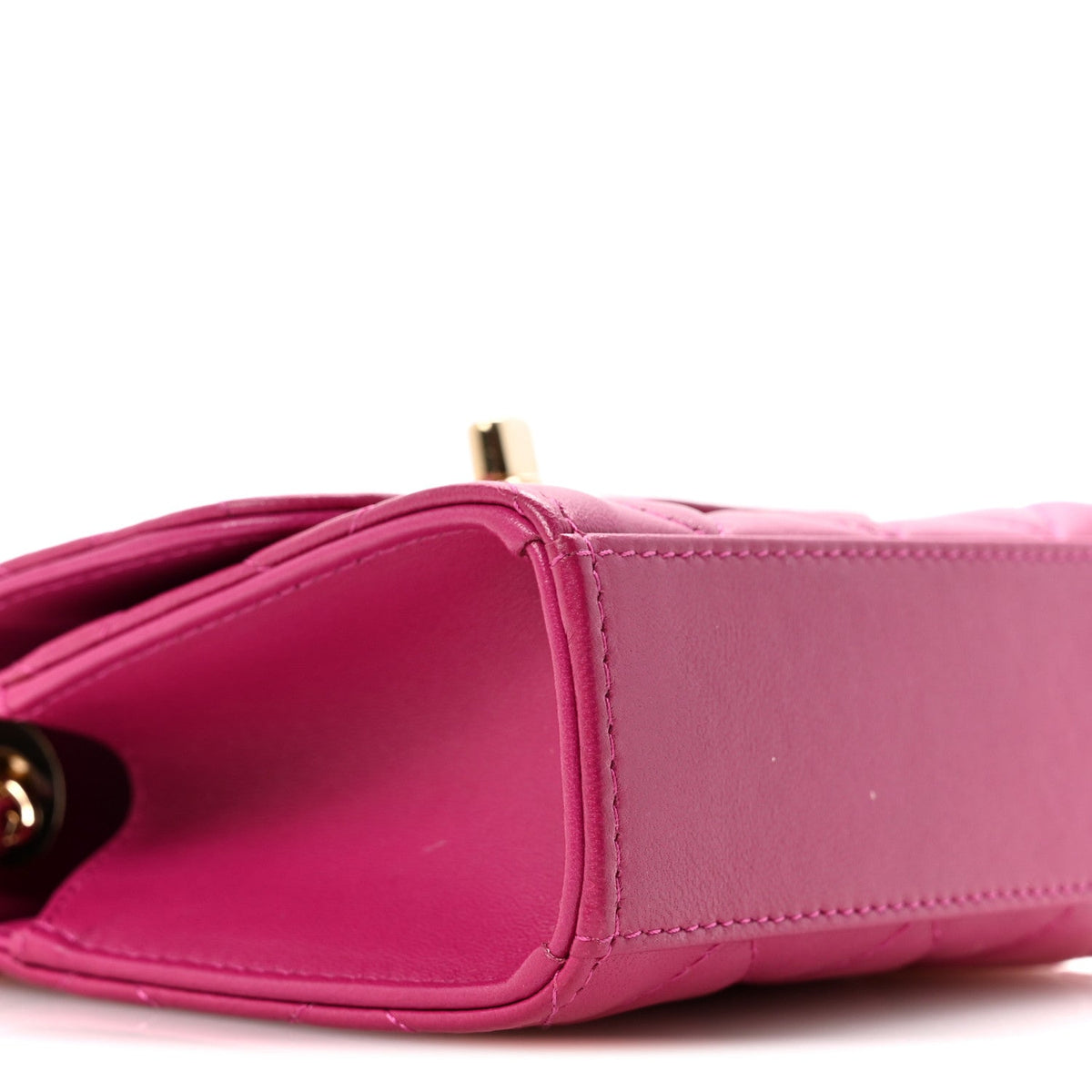 Lambskin Quilted Mini Trendy CC Clutch With Chain Fuchsia