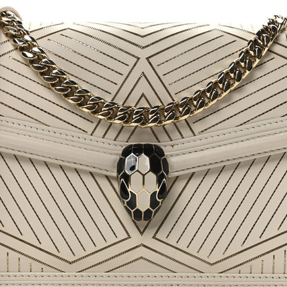 Nappa Serpenti Forever Chain Diamond Blast Shoulder Bag Ivory Gold