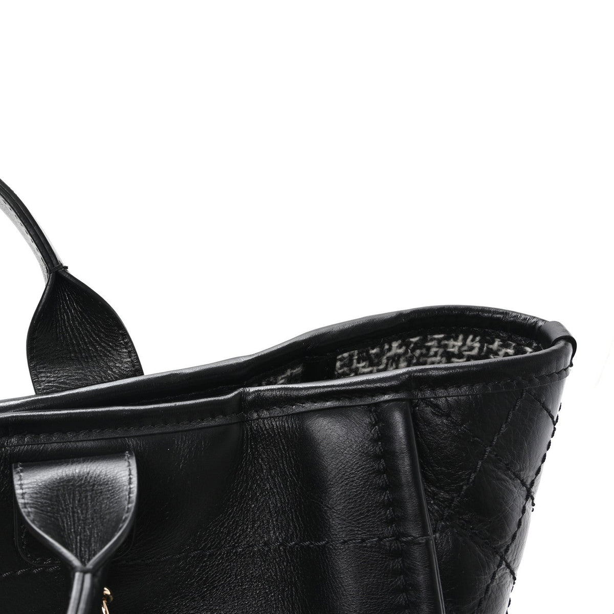 Calfskin Tweed Medium Deauville Tote Black Multicolor