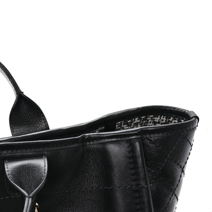 Calfskin Tweed Medium Deauville Tote Black Multicolor