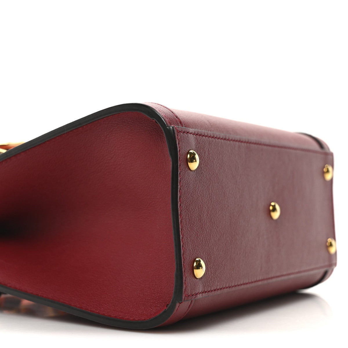Wonka Grain Calfskin Mini Diana Tote Bag Dark Red Orange Fluo