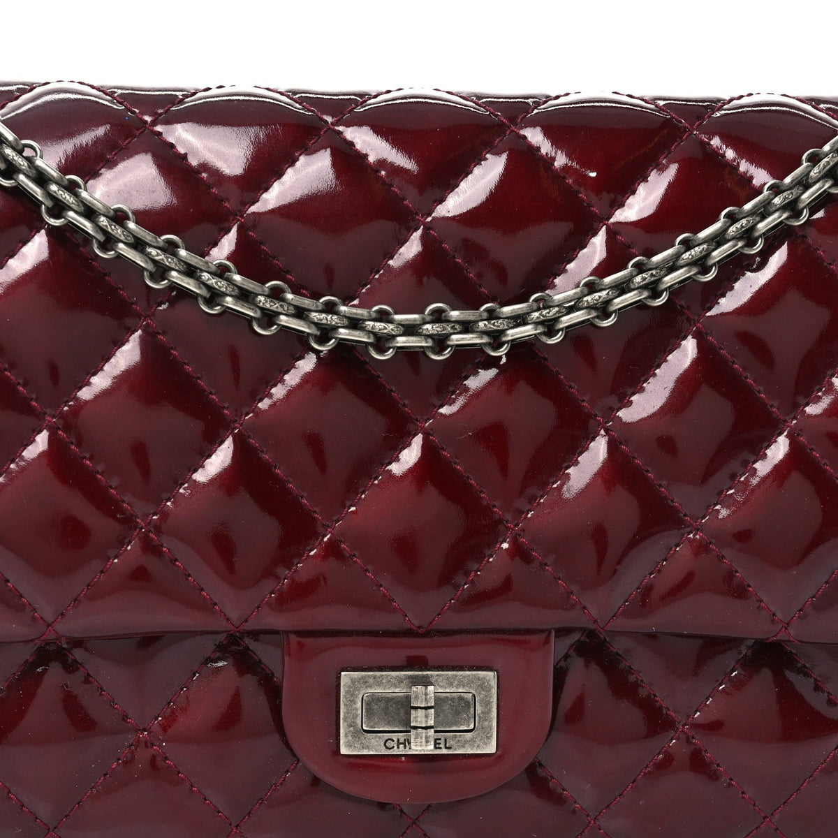 Patent Quilted 2.55 Reissue 226 Flap Burgundy