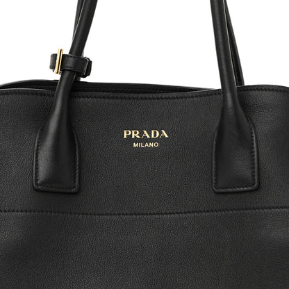 Soft Grain Calfskin Large Tote Bag Black