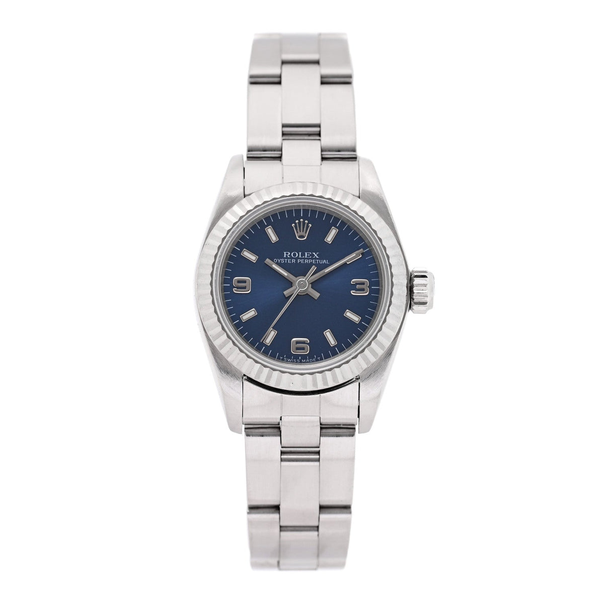 Stainless Steel 25mm Oyster Perpetual Watch Blue 67194