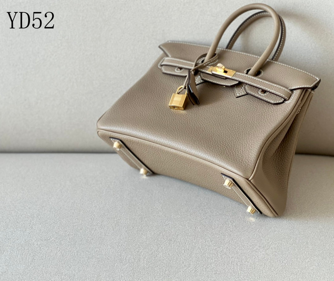 H BIRKIN 25 TOGO ETOUPE  GOLD HARDWARE 25CM