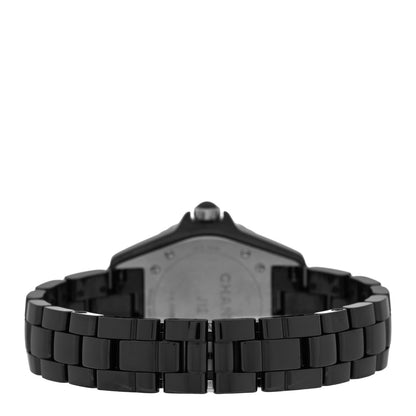 Stainless Steel Ceramic Diamond Bezel 33mm J12 Quartz Watch Black