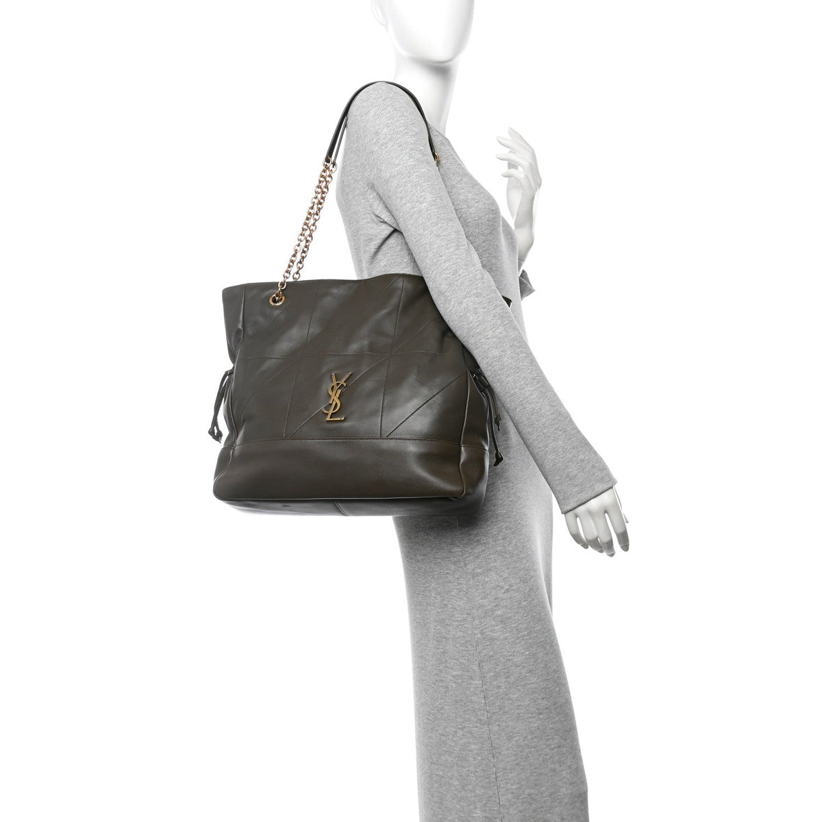 Lambskin Jamie Shopping Tote Light Musk