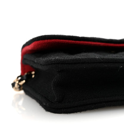 Jersey Quilted Micro Mini Flap Black
