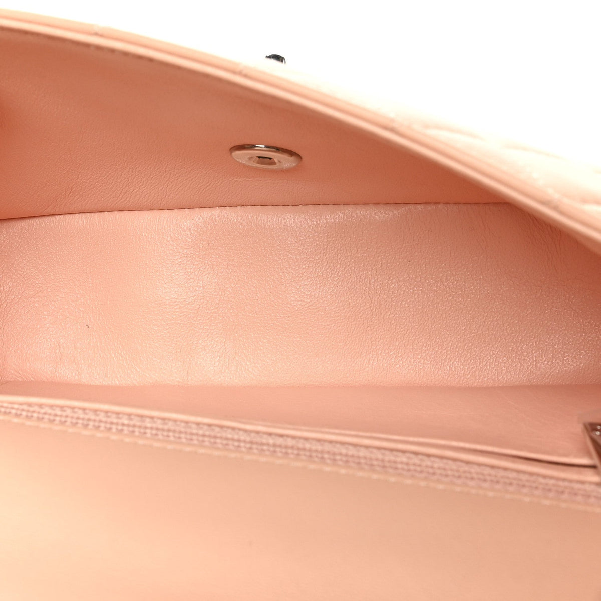 Lambskin Quilted Mini Rectangular Flap Light Pink