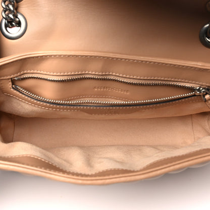 Calfskin Matelasse Aria Small GG Marmont Shoulder Bag Camelia