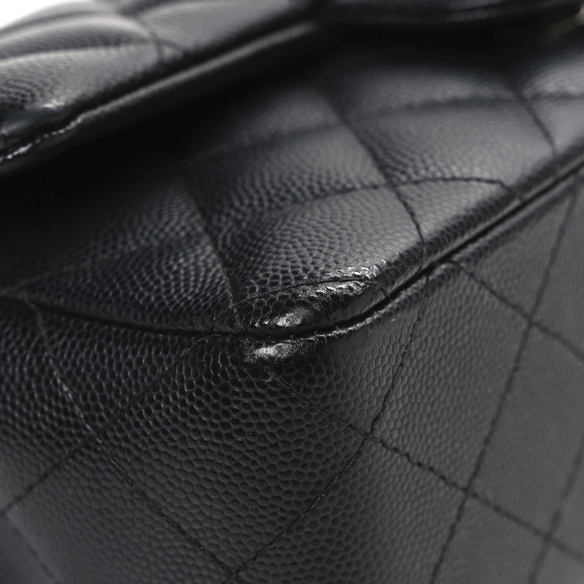 Caviar Quilted Mini Rectangular Flap Black