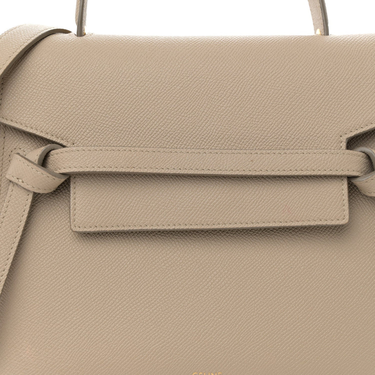 Grained Calfskin Micro Belt Bag Light Taupe