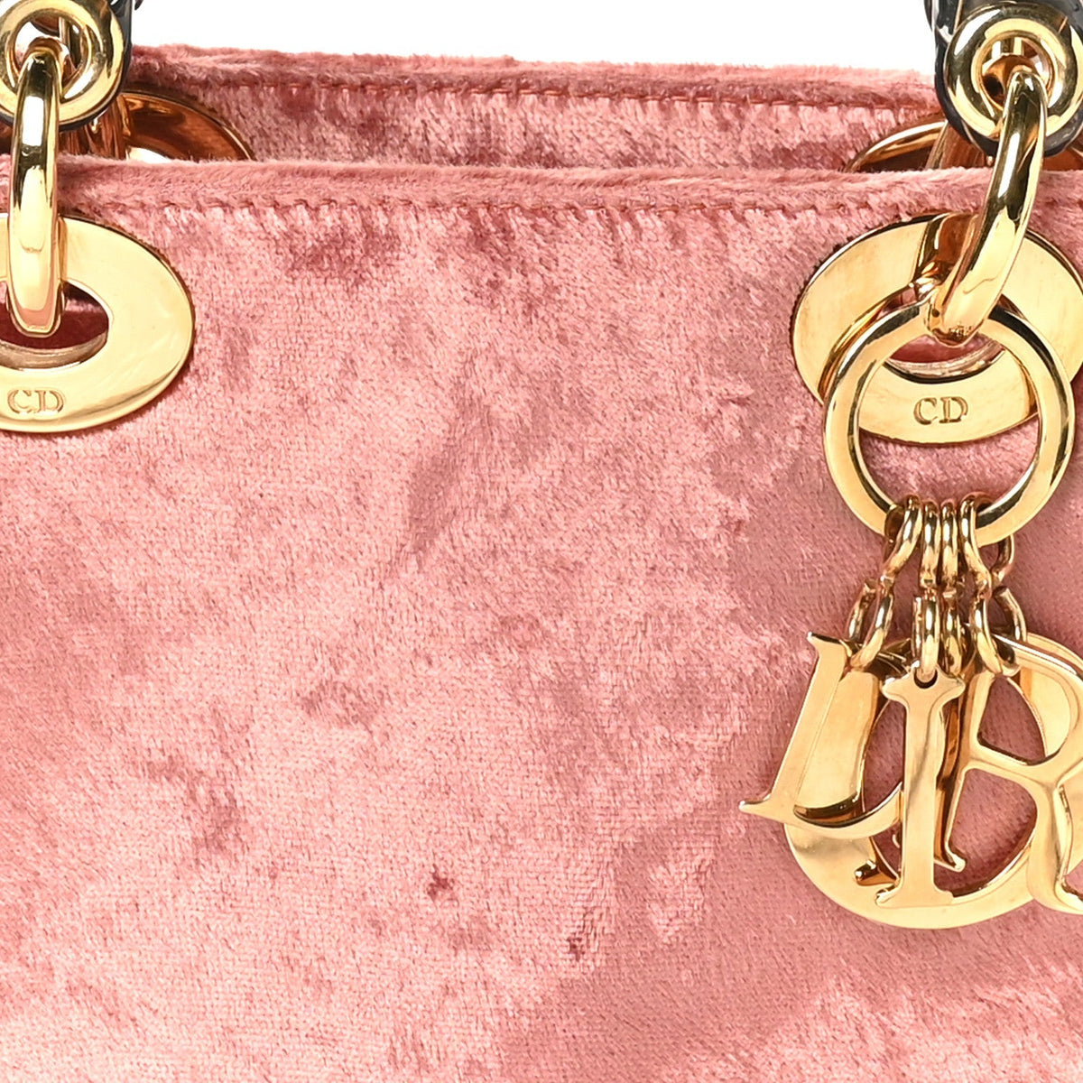 Velvet Mini Lady Dior Rose