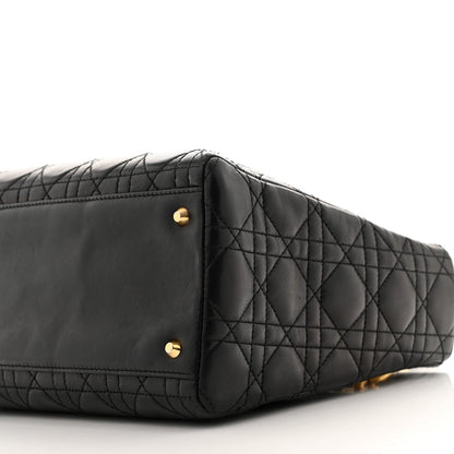 Lambskin Cannage Medium Lady Dior Black