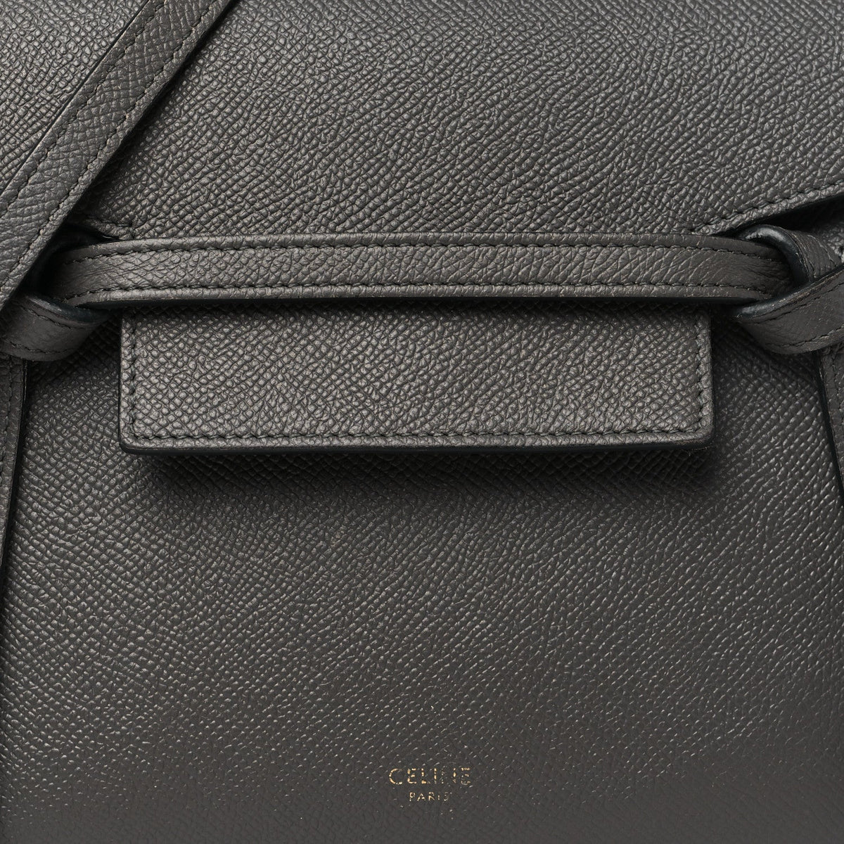 Grained Calfskin Nano Belt Bag Grey