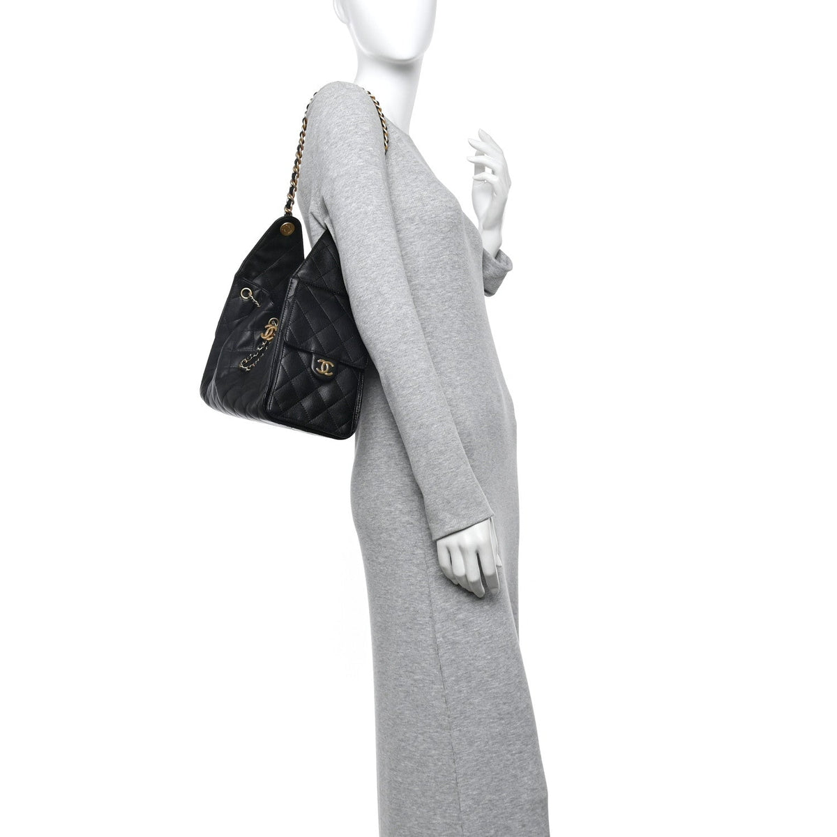 Caviar Quilted Small Chanel 25 Handbag Black