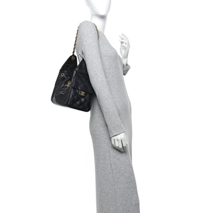 Caviar Quilted Small Chanel 25 Handbag Black