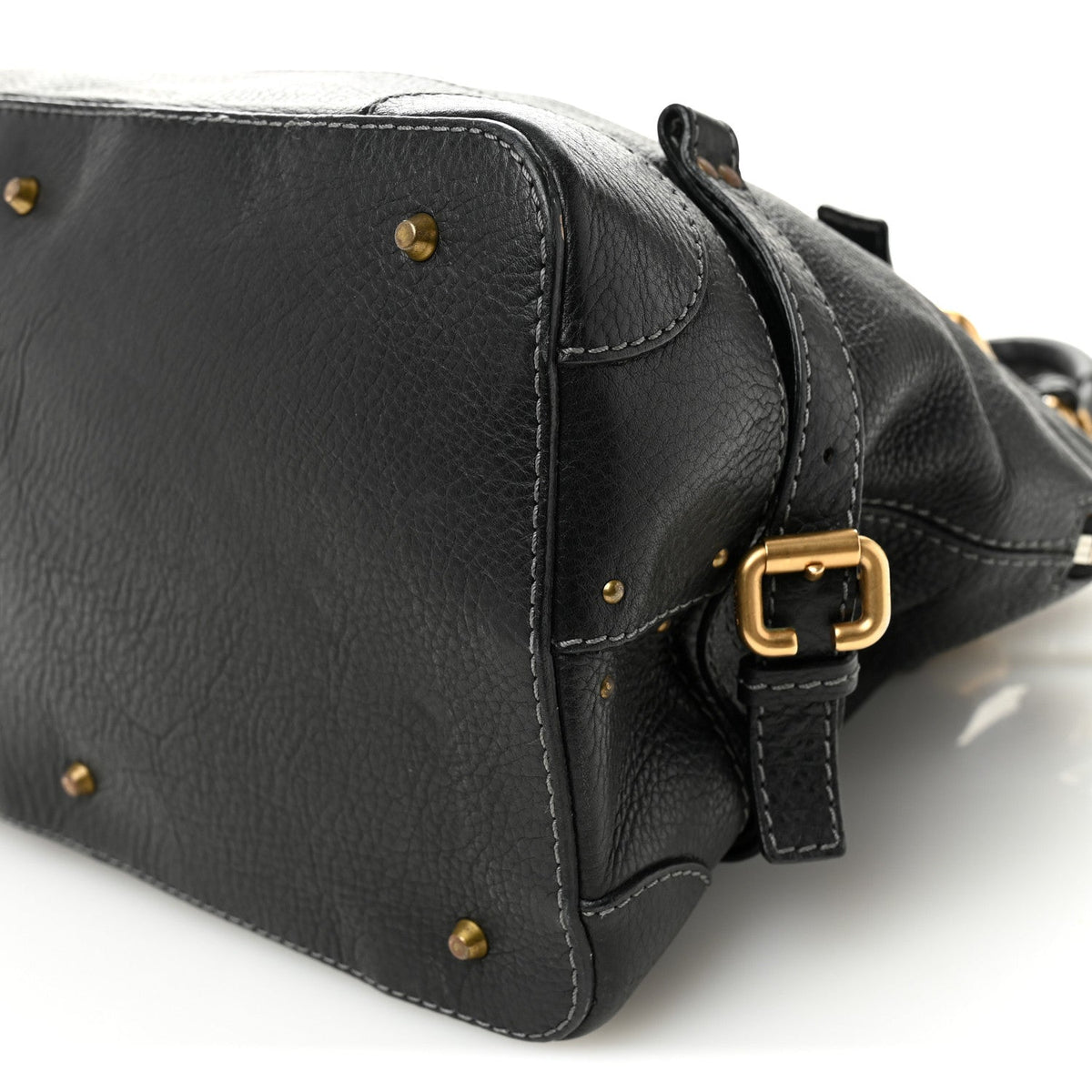 Calfskin Paddington Dome Satchel Black