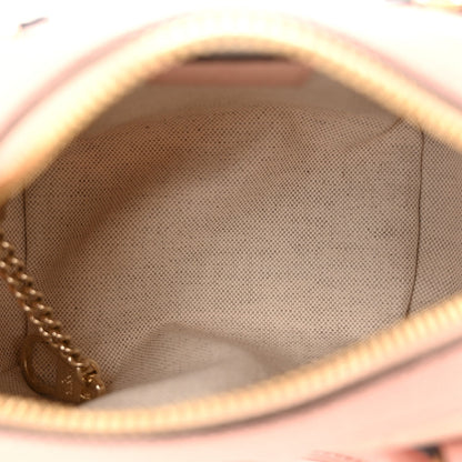 GG Supreme Monogram Textured Dollar Calfskin Web Super Mini Ophidia Top Handle Bowler Bag Rose Pink
