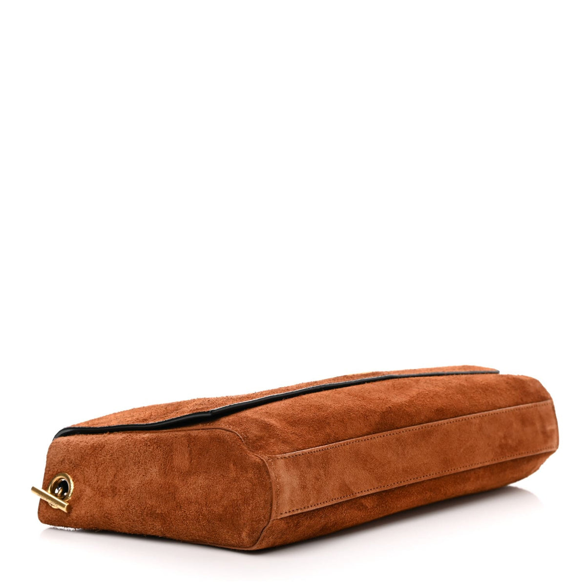 Saint Laurent  Calfskin Crocodile Embossed Suede Medium Reversible Monogram Kate Satchel Military Taupe