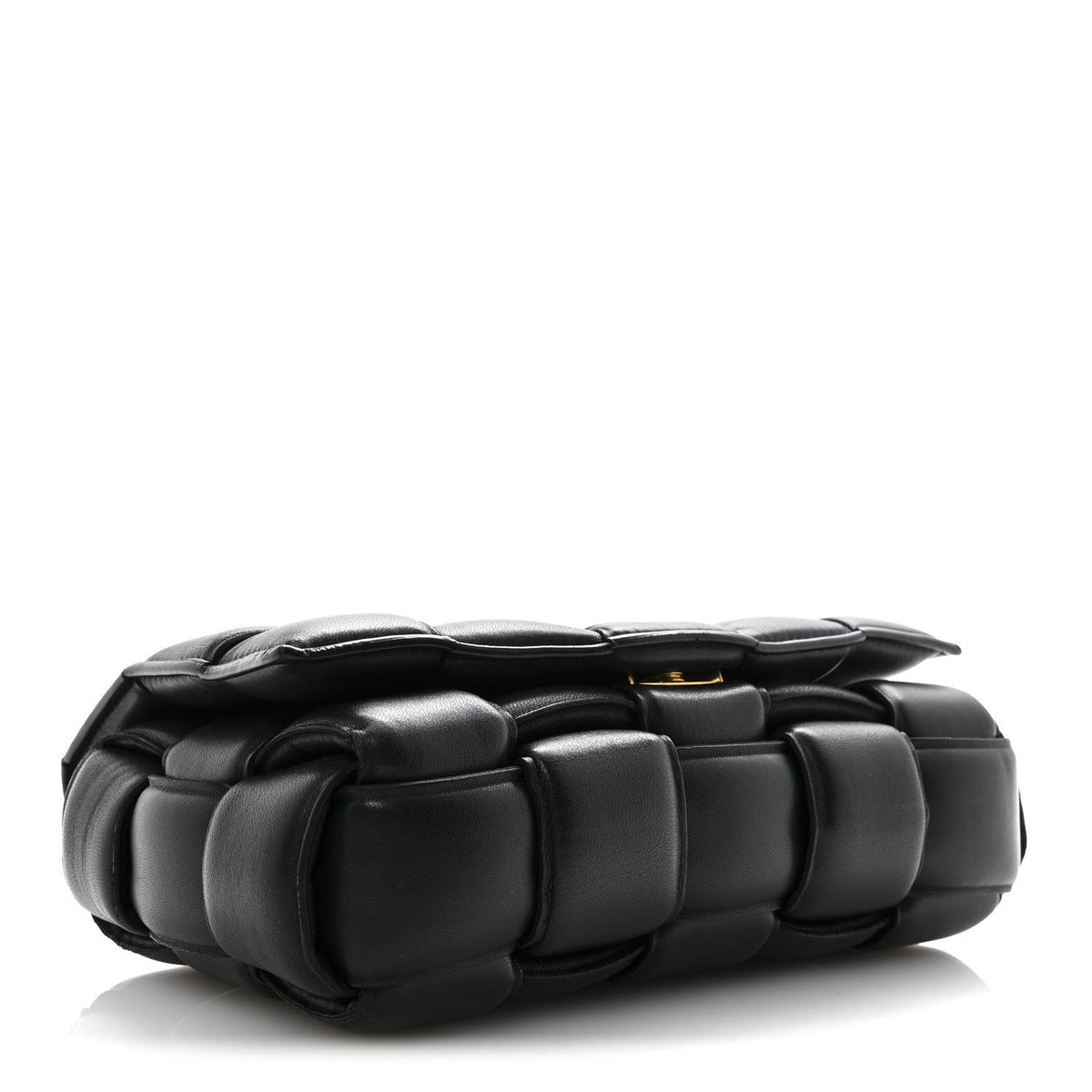 Nappa Maxi Intreccio Padded Cassette Crossbody Bag Black