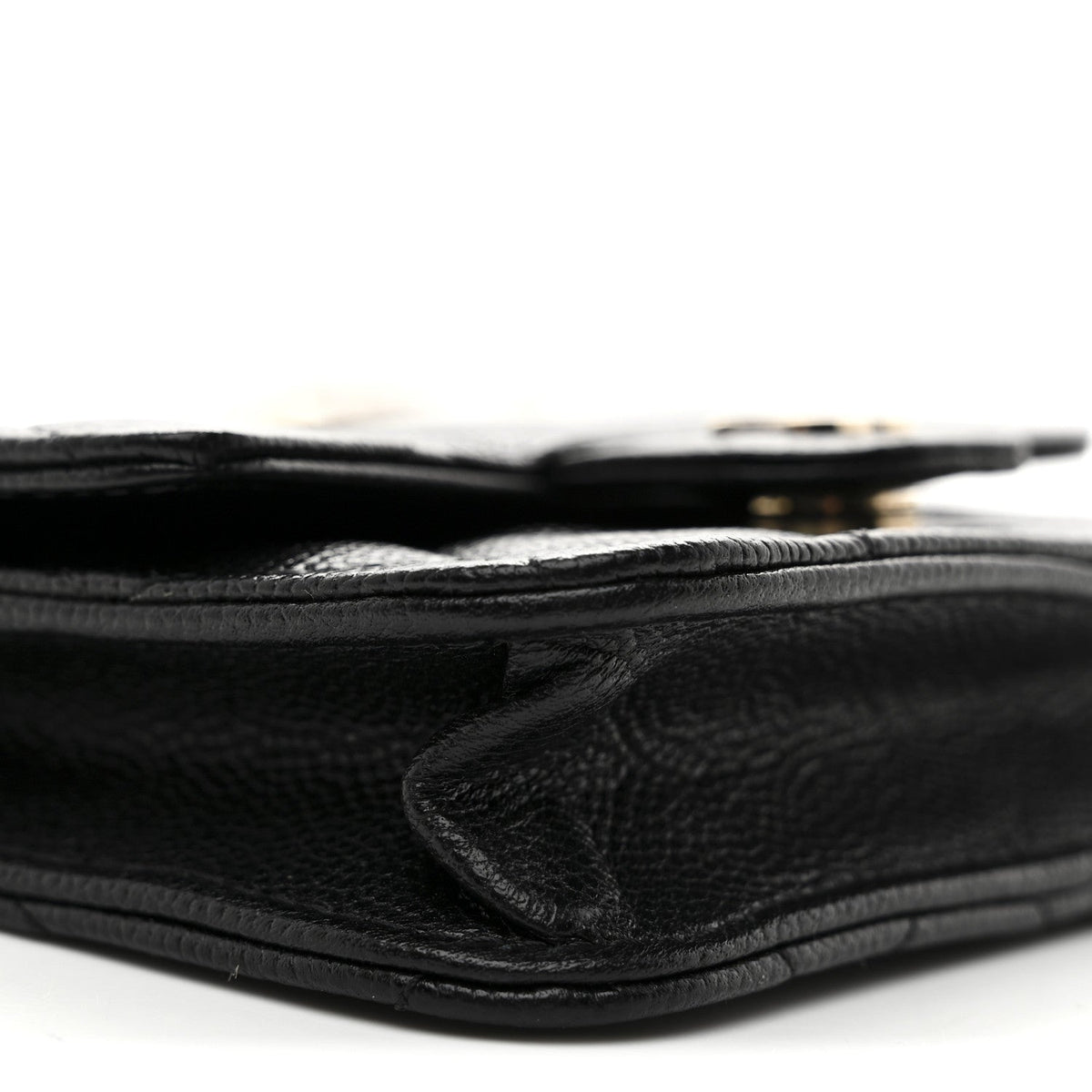 Caviar Quilted Mini Clutch With Chain Black