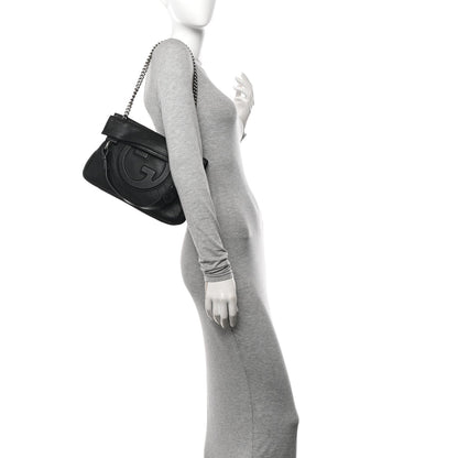 Sakai Be Green Calfskin Diagonal Stitched Small Blondie Tote Black