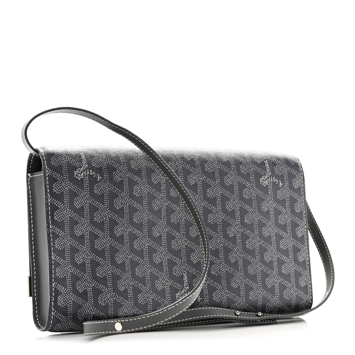 Goyardine Monte Carlo Bois Clutch With Strap Gray