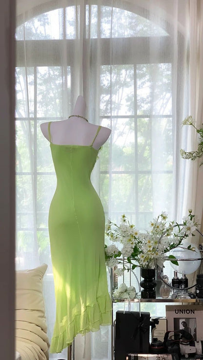 The Wizard of Oz Sheath Spaghetti Strap Ruffle Chiffon Homecoming Dress SH3209
