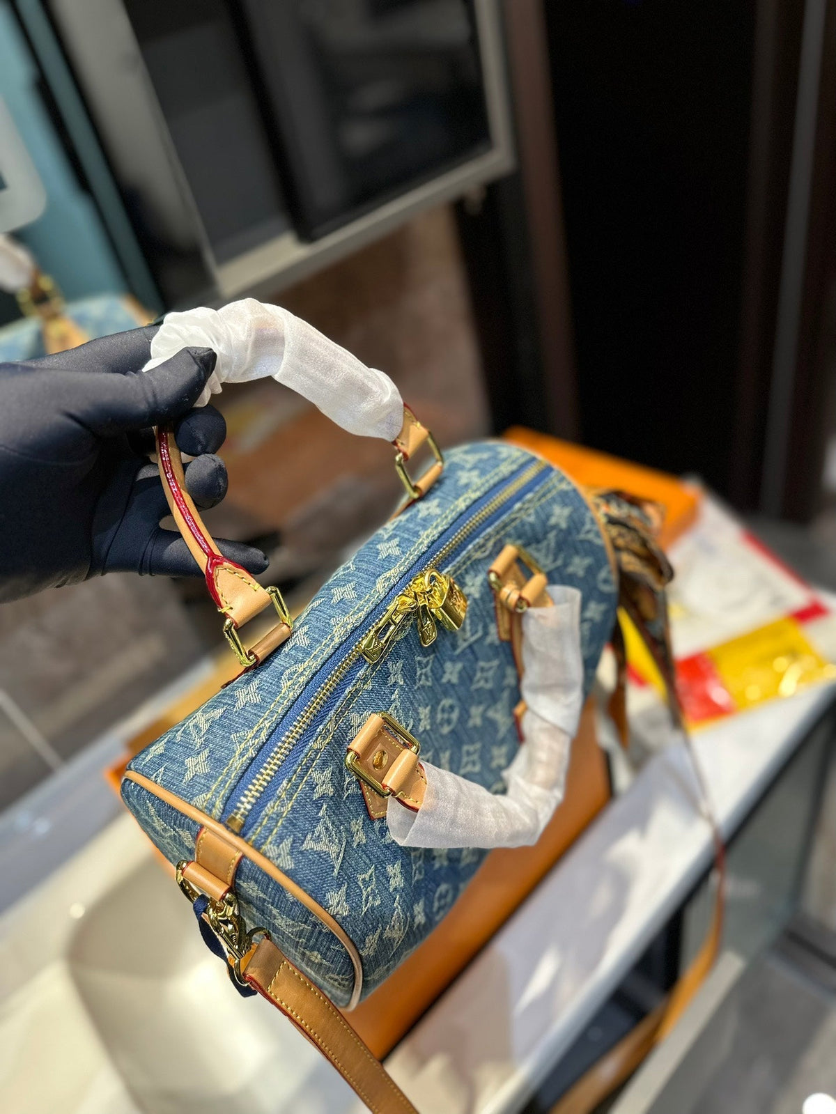 LV Denim Speedy