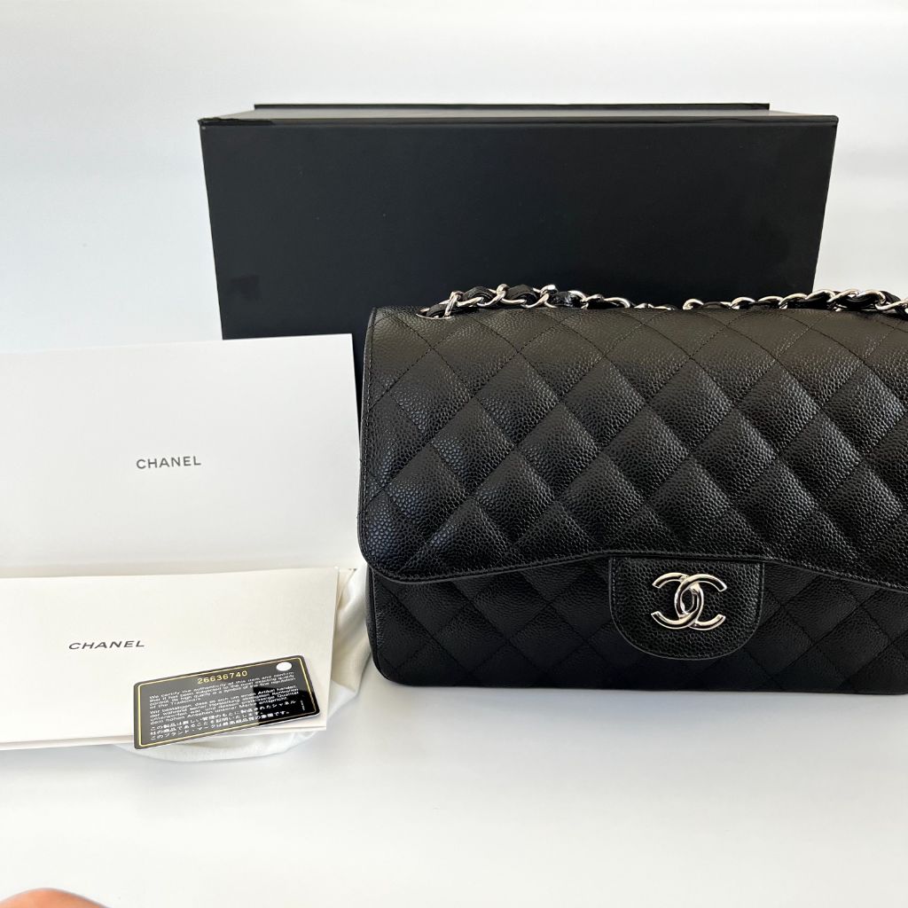 Chanel black jumbo classic flap bag