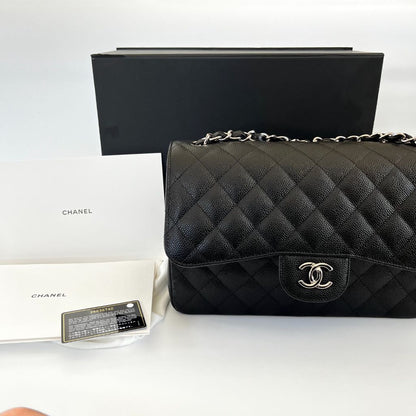 Chanel black jumbo classic flap bag