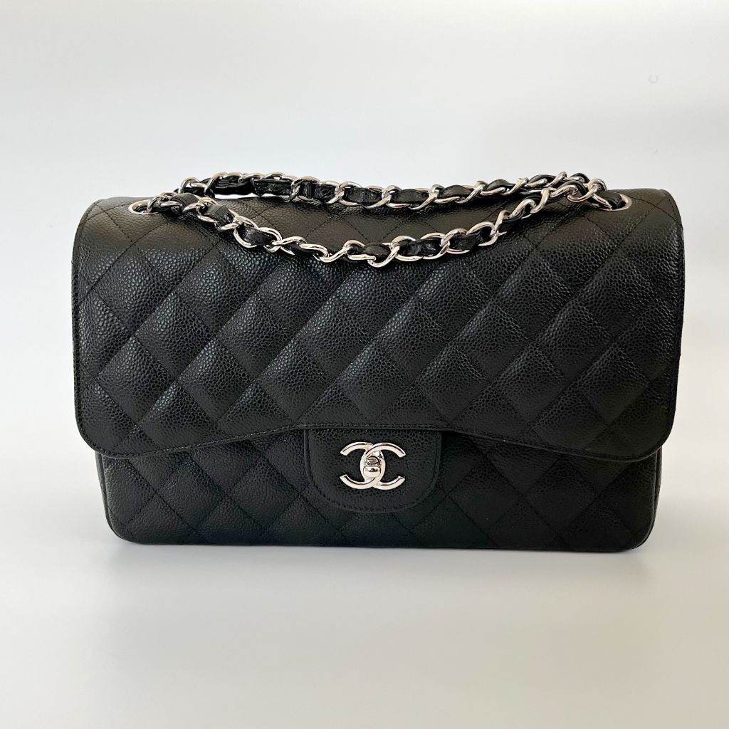 Chanel black jumbo classic flap bag